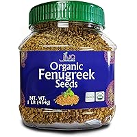 Jiva Organics Organic Fenugreek Seeds Whole 1 Pound Jar - Methi Seed for Cooking, Sprouting & Beauty Care