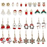 Christmas Gifts Christmas Earrings for Women 17 Pairs Holiday Earrings Set Snowflake Snowman Santa Claus Elk Stud earring Hook Earrings Party Festive Jewelry Xmas Party Decorations