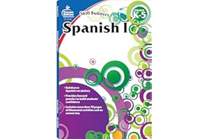 Carson Dellosa Skill Builders K-5 Spanish Workbook, Alphabet, Vocabulary, Sight Words, Numbers, and More, Kindergarten to 5th Grade Classroom or Homeschool Curriculum