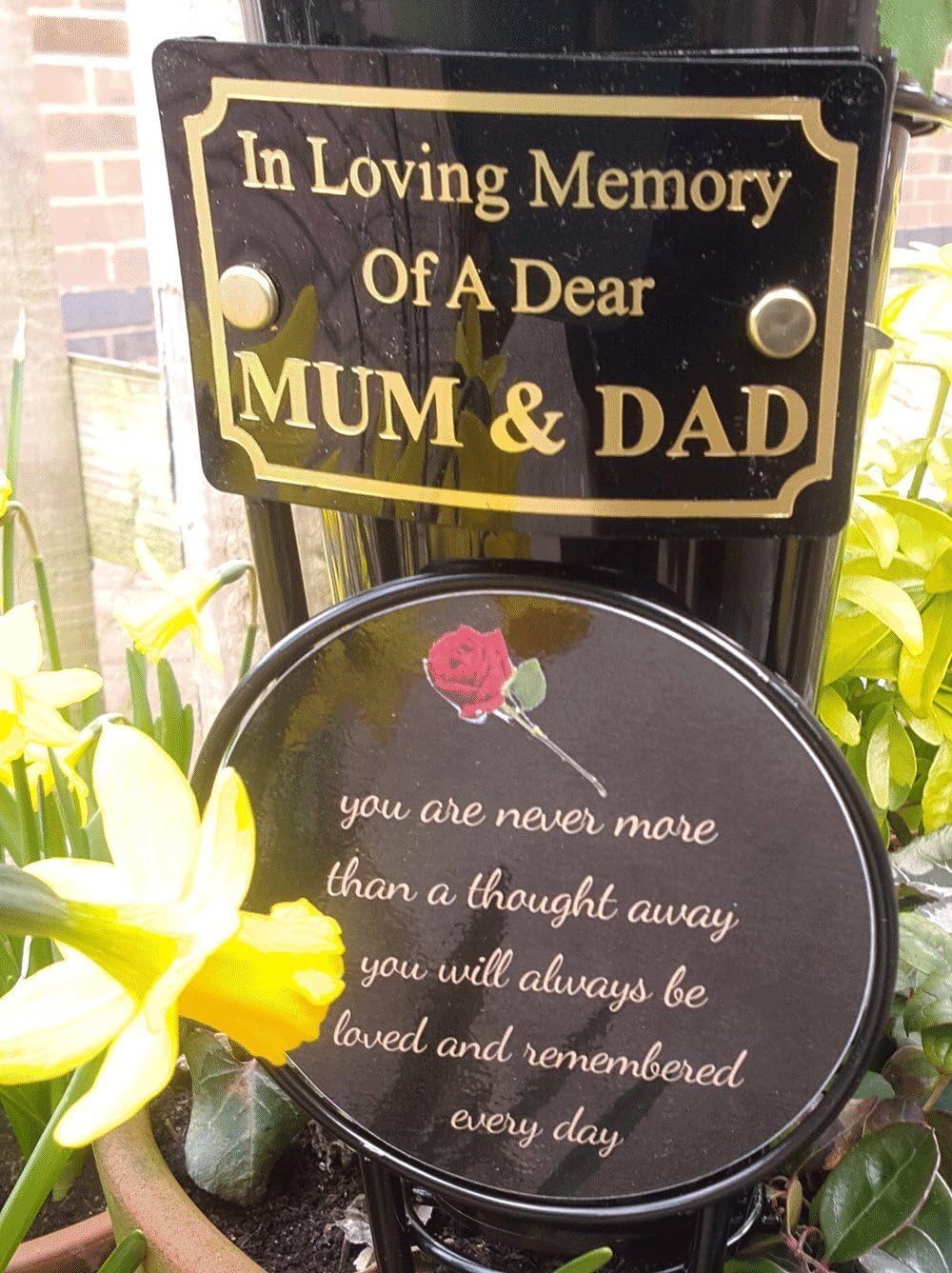 In Loving Memory Of A Dear Mum and Dad Metal Spike Vase with Special
