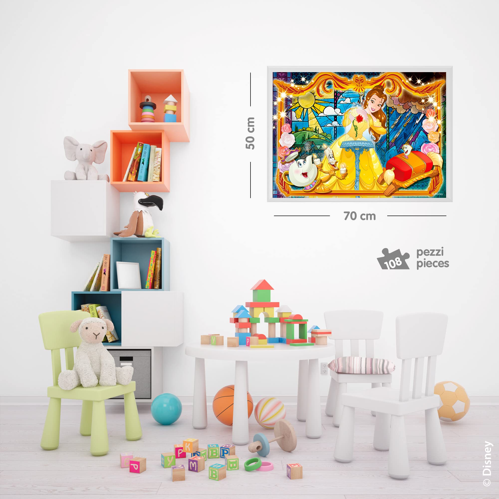 Liscianigiochi 91775 Disney Puzzle Df Maxi Floor 108 Beauty and The Beast