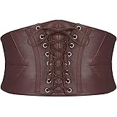 SANSTHS Wide Elastic Lace-up Tied Waspie Belt for Dresses,Corset Waist Belt for Women Halloween Costume