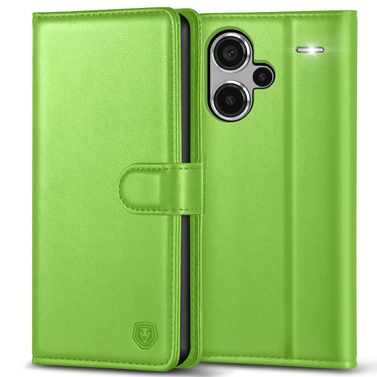 Mobile Phone Case for Xiaomi Redmi Note 13 Pro Plus 5G Case Premium PU Leather Flip Case Wallet Card Slot Stand Magnetic Case Mobile Phone Cover Protective Case for Redmi Note 13 Pro Plus 5G - Grass