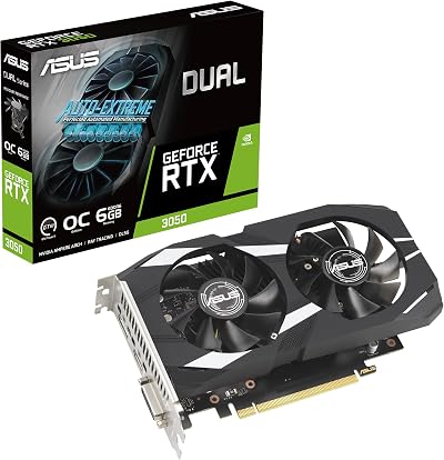 ASUS GeForce RTX 3050 6GB DUAL OC Graphics Card PCIe 4.0 GDDR6 DLSS 2 4K HDMI