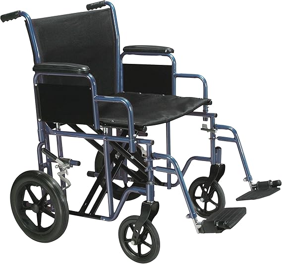 Drive Medical Bariatric Steel Transport Wheelchair with Swing Away