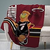 Sleep Squad Miami Heat Burnie 60 x 80 Raschel Plush Blanket A NBA Mascot Super-Soft Throw