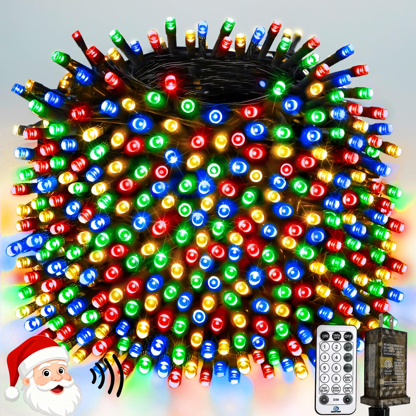 Photo 1 of Voice Controlled Christmas Lights with Remote, 264 FT 800 LED String Lights Indoor Outdoor with 12 Modes 3 Timers, Dimmable Twinkle Light Plug in Waterproof for Xmas Tree Party Decor, Multicolor