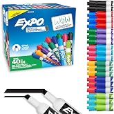 EXPO Dry Erase Markers, Low Odor Ink, Assorted Fashion Colors, Chisel Tip, 40 Count - Whiteboard, Essential Supplies for Office, School, Classroom, Teachers
