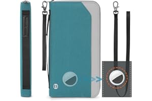 P TRAVEL · DESIGN Travel Passport Holder for Family - RFID Large Travel Passport Wallet with Airtag & Card Holder Women Men, Lightweight Passport Cover Case Book Travel Document Organizer with Zipper Pocket,Coral Blue