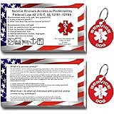 CNATTAGS Service Dog ID Tag Kit, 50 Double Sided ADA Information Cards and 2 Premium Aluminum Double Sided Dog Tags