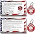 CNATTAGS Service Dog ID Tag Kit, 50 Double Sided ADA Information Cards and 2 Premium Aluminum Double Sided Dog Tags