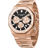 SAPPHERO Men's Chronograph Watches Analog Quartz Movement Stainless Steel Business Wrist Watches Fashion Luxury 50M Waterproof Mens Gifts