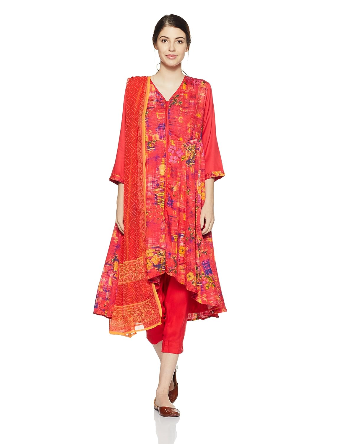 biba women's asymmetrical hemline salwar suit