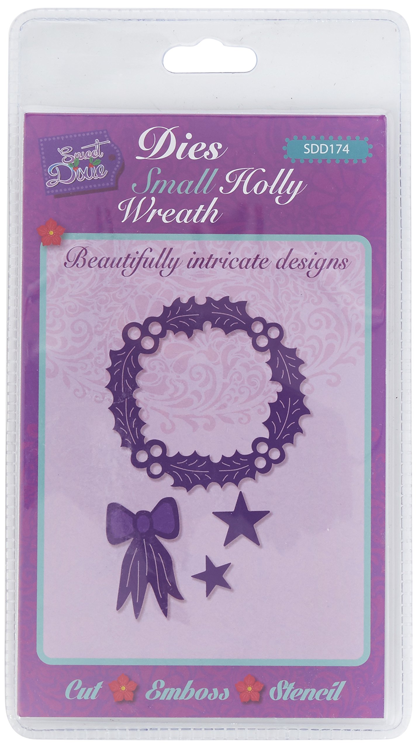 Sweet Dixie Small Holly Wreath Die, Grey