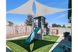 Coarbor 7' x 7' x 7' Sun Shade Sail Canopy Sunshade Outdoor Heavy Duty Triangle Fabric Cloth Screen for Patio Garden Yard Deck Pergola Canopy Light Grey