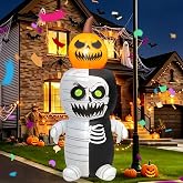 SHDEJTG 5FT Pumpkin Zombie Outdoor Inflatable Decoration, with Built-in LED Lights, Suitable for Outdoor Halloween Activities, Halloween Carnivals, etc.