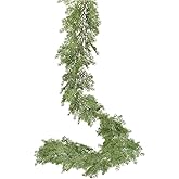 JoyHome 6FT Pine Christmas Greenery Clearance, Realistic Cedar Cypress Garland for Holiday Mantel Fireplace Table Centerpiece Decoration
