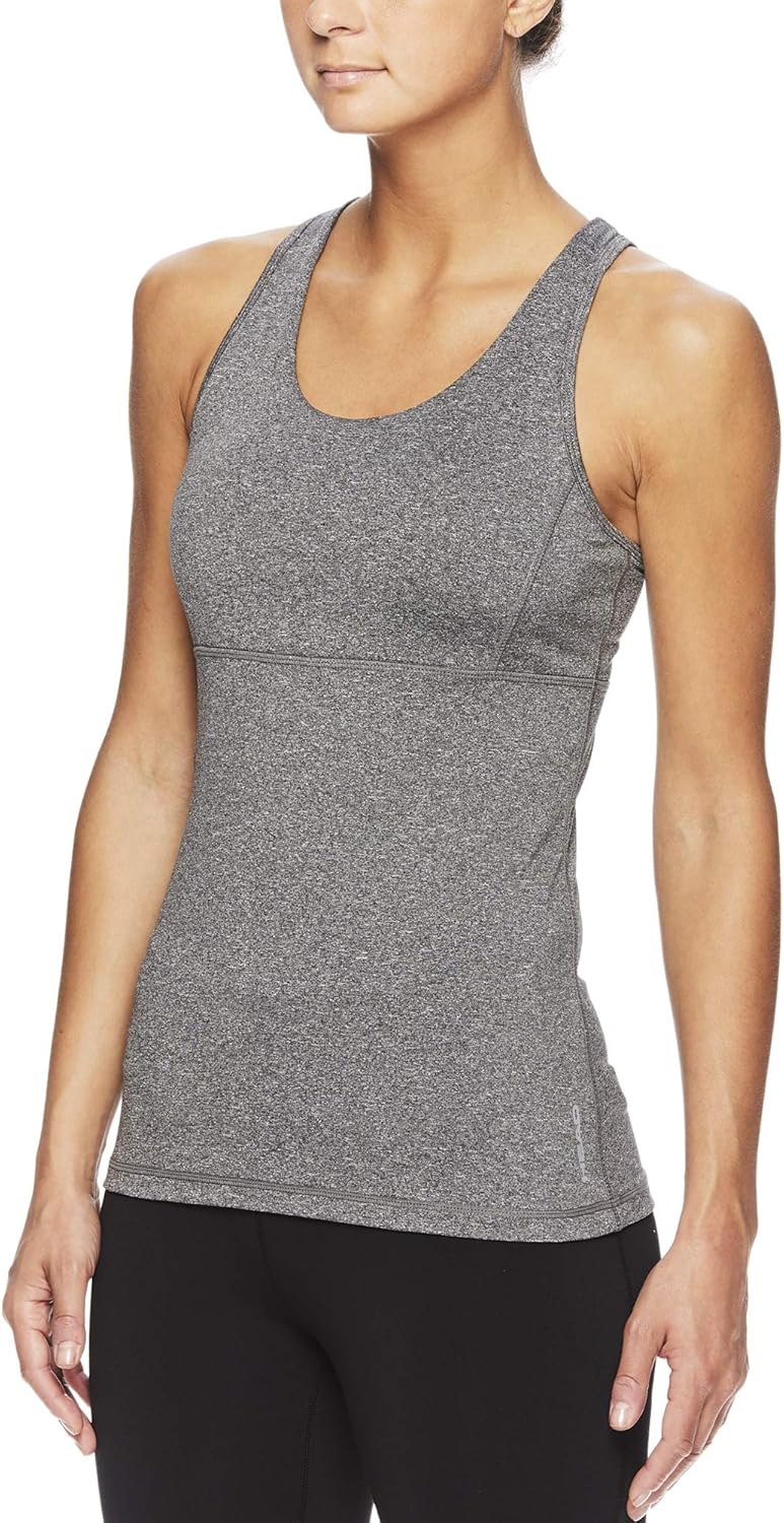 HEAD Women's Valiant Racerback Workout Tank Top w/Built in Shelf Sports Bra: Clothing