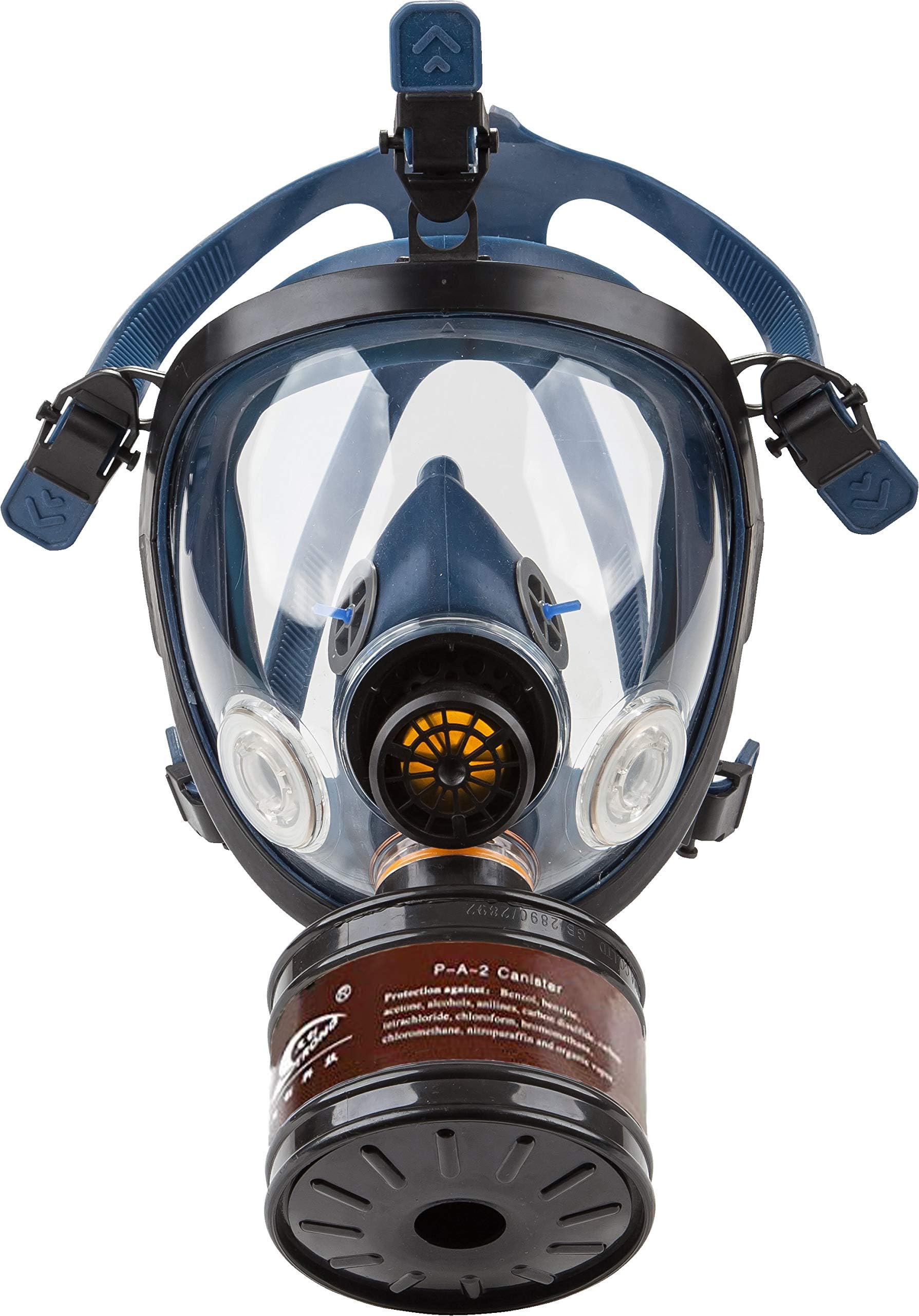 Induschoice Organic Vapors Full Face Respirator Mask Gas Mask Paint Spray Pesticide Chemical Formaldehyde Respiratory Protection(Respirator +1 Canister)