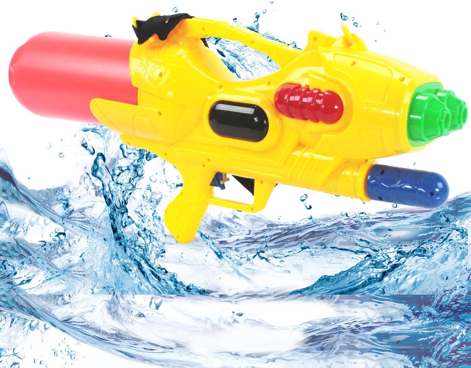 KiiSports Water Cannon Blaster Super Large Soaker - Twin Turbo Water Jets, Super Summer Fun! Hand Pumped, Double Nozzle Shooter, Long Range Shooting + Warranty (Yellow)
