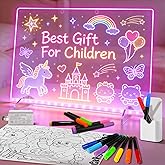 Led Drawing Board with 13 Lighting Effects, 13.7"X10" Doodle Glow LED Note Board, Gift for Kids/Girls/Teens, Arts & Crafts fo