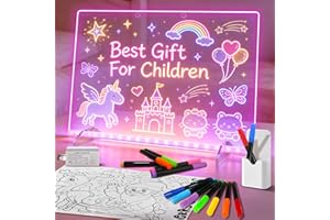 Led Drawing Board with 13 Lighting Effects, 13.7"X10" Doodle Glow LED Note Board, Gift for Kids/Girls/Teens, Arts & Crafts fo