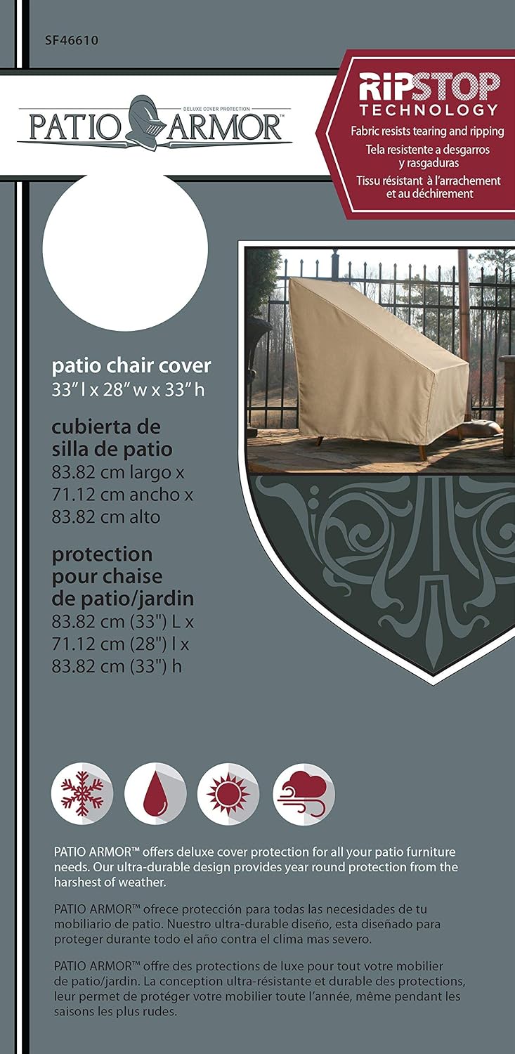 Taupe Xl Chair Patio Armor Sf46612 Ripstop Extra Large Patio Cover Chairs