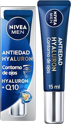 Hyaluron Contorno de Ojos Antiedad con Ácido Hialurónico (1 x 15 ml), crema antiarrugas que reafirma la piel, crema de hombre para una piel de aspecto más joven