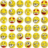 LovesTown Mini Stress Balls, 36PCS 2Inch Smiley Face Squeeze Balls Yellow Funny Foam Stress Relief Toys for School Carnival Reward Student Prizes