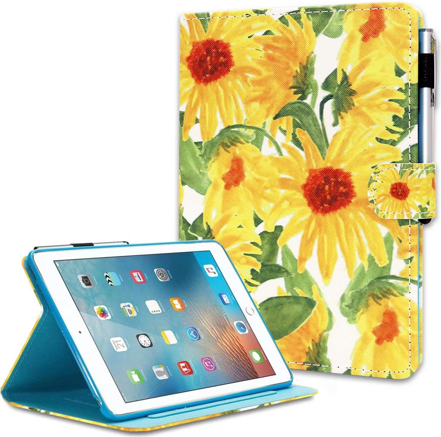 MOKASE iPad Mini Case, Mini 2/3 / 4/5 Case, Soft Tpu Gel Silicone Colorful Flexible Protective Case Cover for iPad Mini 1 2 3 4 5, Flower