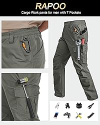 Rapoo Work Pants for Men Cargo Hiking Tactical Army