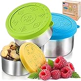 Everusely - Stainless Steel Food Containers - 3 Pack, Summer - Metal Lunch Box - Nesting Snack Containers for Office, Home Food Storage - Leakproof Silicone Lids - Dishwasher and Freezer Safe