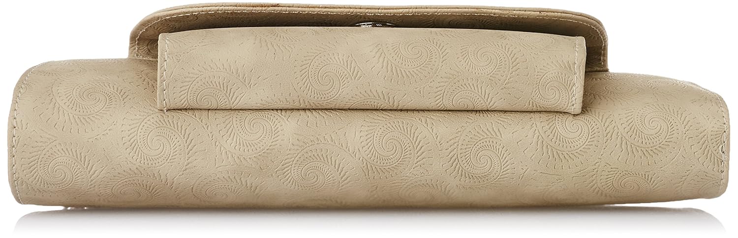 butterflies women's clutch (beige)(bns 2109)