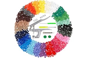 Efivs Arts Snaps for Sewing, 500 Sets Snap Buttons with Plastic Snap Press Pliers Set Snaps Starter Kit for Fabric and Crafting Gift Christmas DIY Crafts (25 colors)