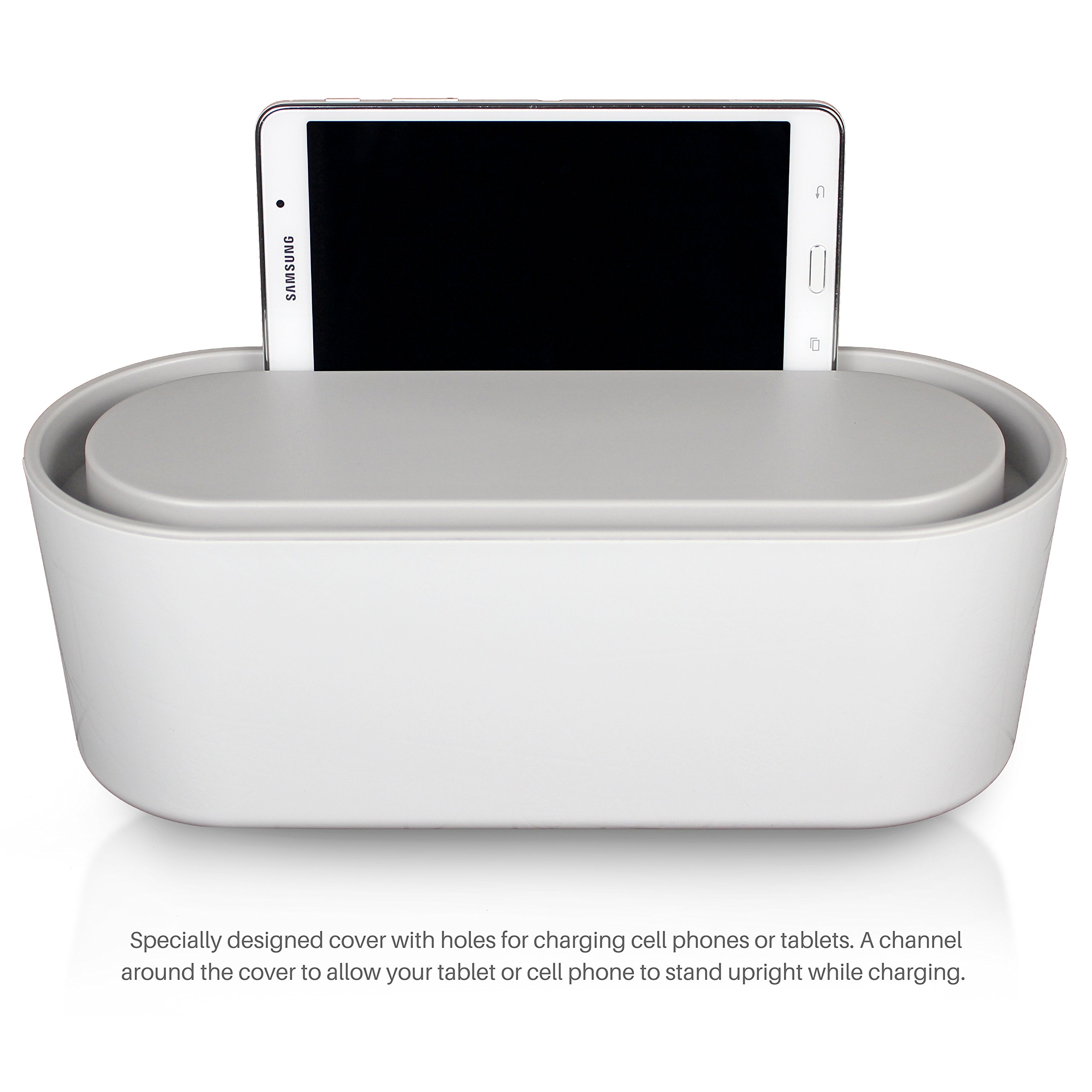 Bins & Things Cable Management Box and Power Strip Organizer | Entertainment Center, USB, Computer, Charging Cords | Compact, Discrete Safety … (Small)