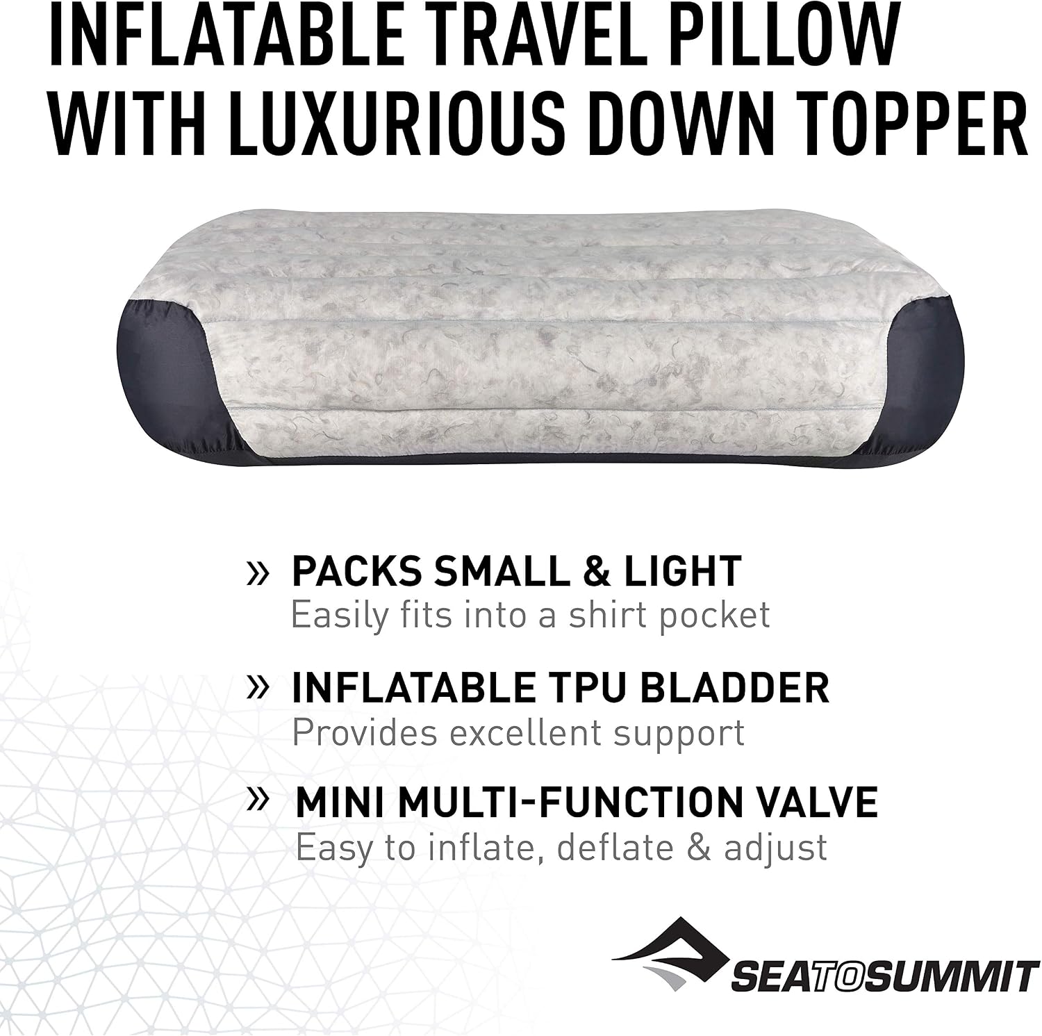 Sea to Summit, Aeros Down Pillow XL, Ultralight Inflatable Travel Pillow, 10D Fabric - Image 3