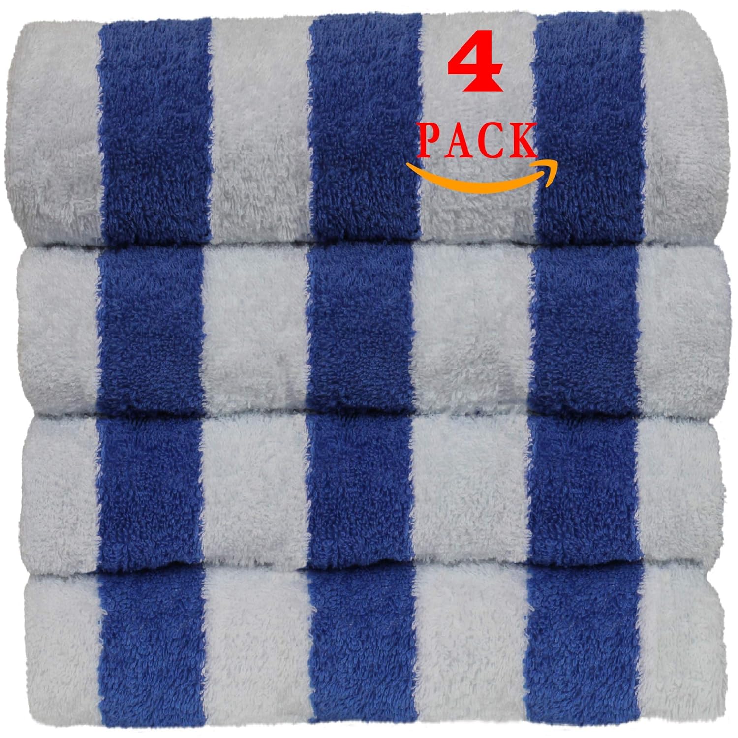 Luxury Hotel Spa Towel 100 Egyptian Cotton Pool Beach Towels Cabana Blue Set Of 4