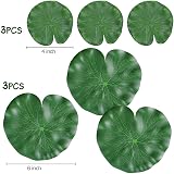 FFWHKON Floating Lily Pads 6Pcs Plastic Pond Ornaments Foliage view 3