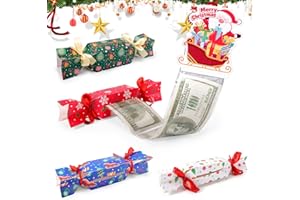 Vodolo 4PCS Christmas Money Box for Cash Gift Pull,Funny Surprise Box Money Gift Box for Kids Adults with 80 Transparent Bags,Exploding Money Roll Pull Pouch,Creative Ways to Give Money Gifts