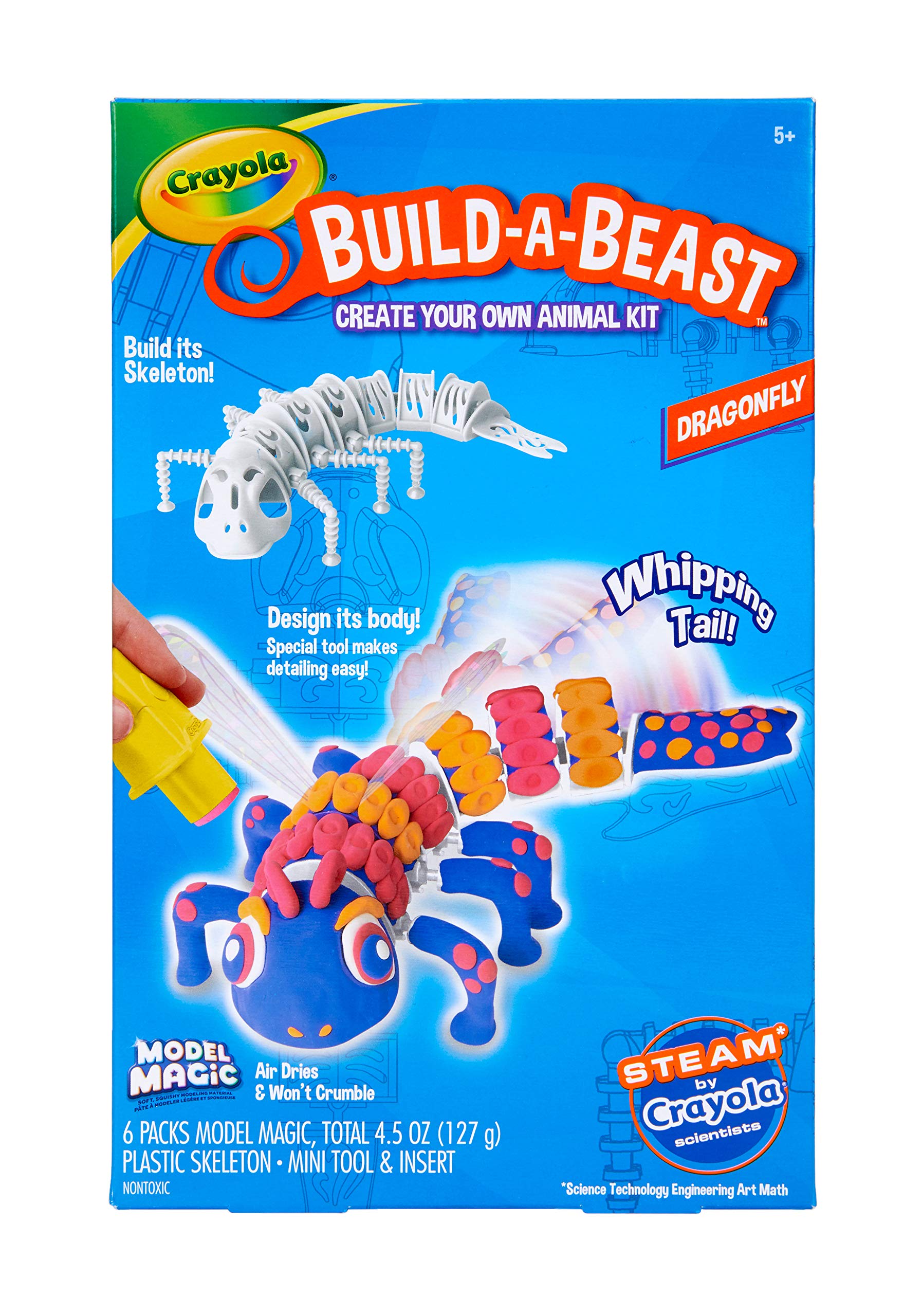 Crayola Model Magic Craft Kit, Build a Beast Dragonfly, Stem Toys, Gift for Kids, 5, 6, 7, 8