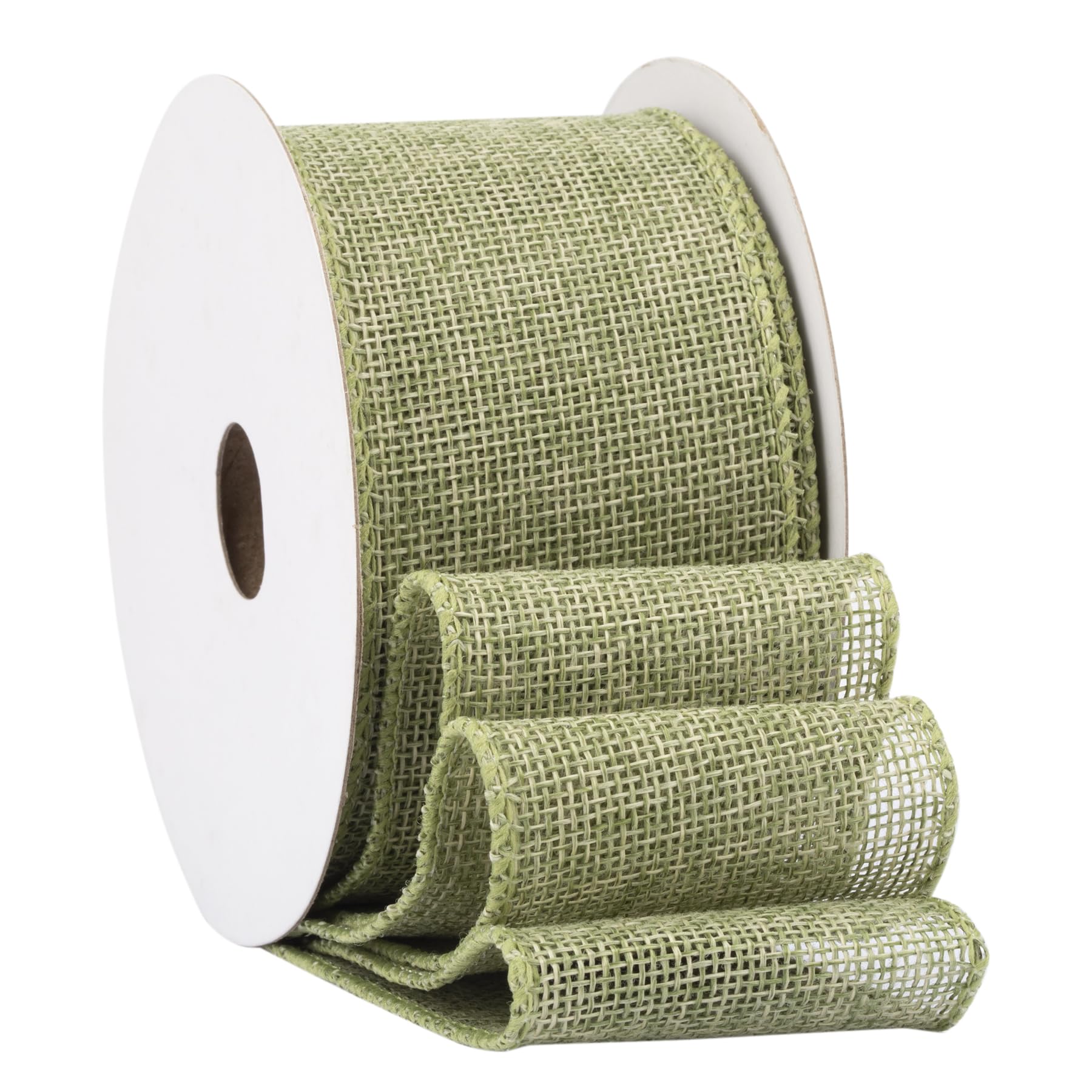 Fondersy 9-Meter Spring Moss Burlap Ribbon Wired Burlap Ribbon - 50mm Width for Gift Wrapping, Floral Arrangements, Wreath Making, and Christmas Decor