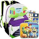 Buzz Lightyear Backpack with Lunch Box Set - Buzz Lightyear Backpack for Boys, Lightyear Lunch Box, Stickers, More | Toy Story Backpack for Kids