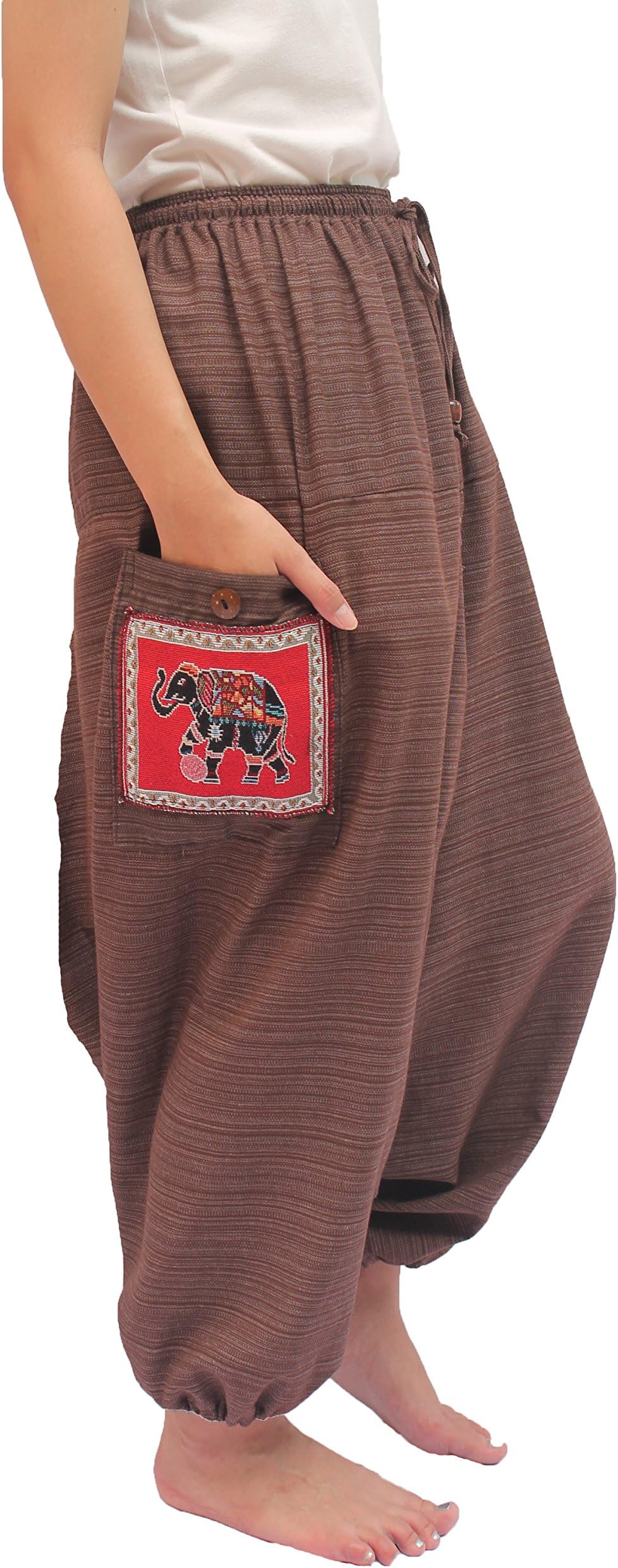 ChiangmaiThaiShop 100% Cotton Baggy Boho Aladin Yoga Harem Pants