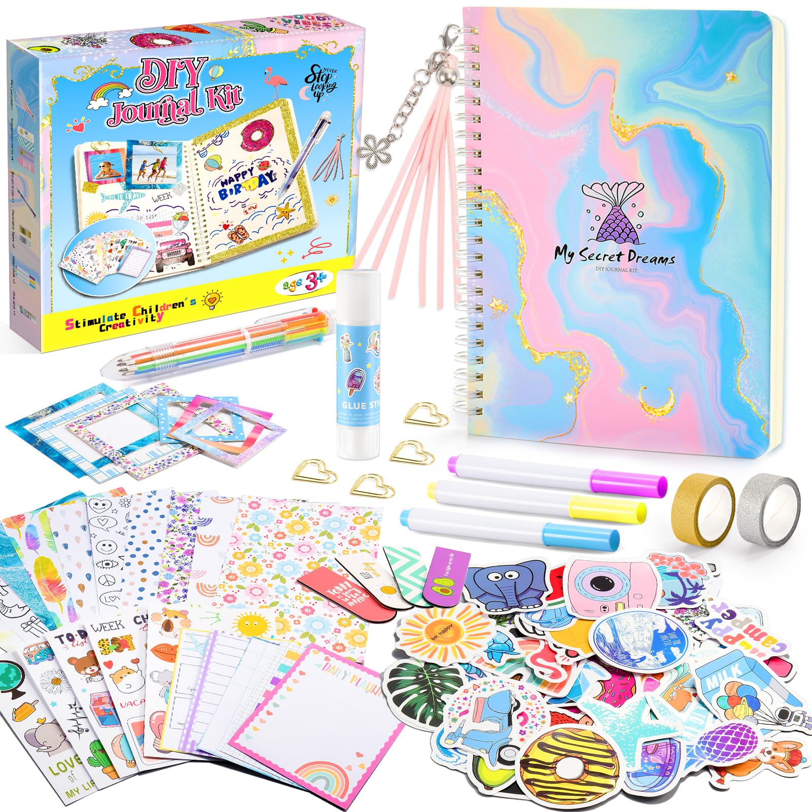 Anginne Gifts for Teenage Girls, Stationery Set for Girls Gifts for 6-14 Year Olds Craft Kits for Kids Scrapbook Kit 6-14 Years Old Christmas Xmas for Kids