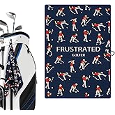 Puoqu Microfiber Golf Towels (16" X 24") with Carabiner Clip, Waffle Pattern Golf Towel Hook and Loop Fastener, Golf Club Towel, Premium Golf Accessories, Gift for Men, Golfers, Dad (Navy Blue)