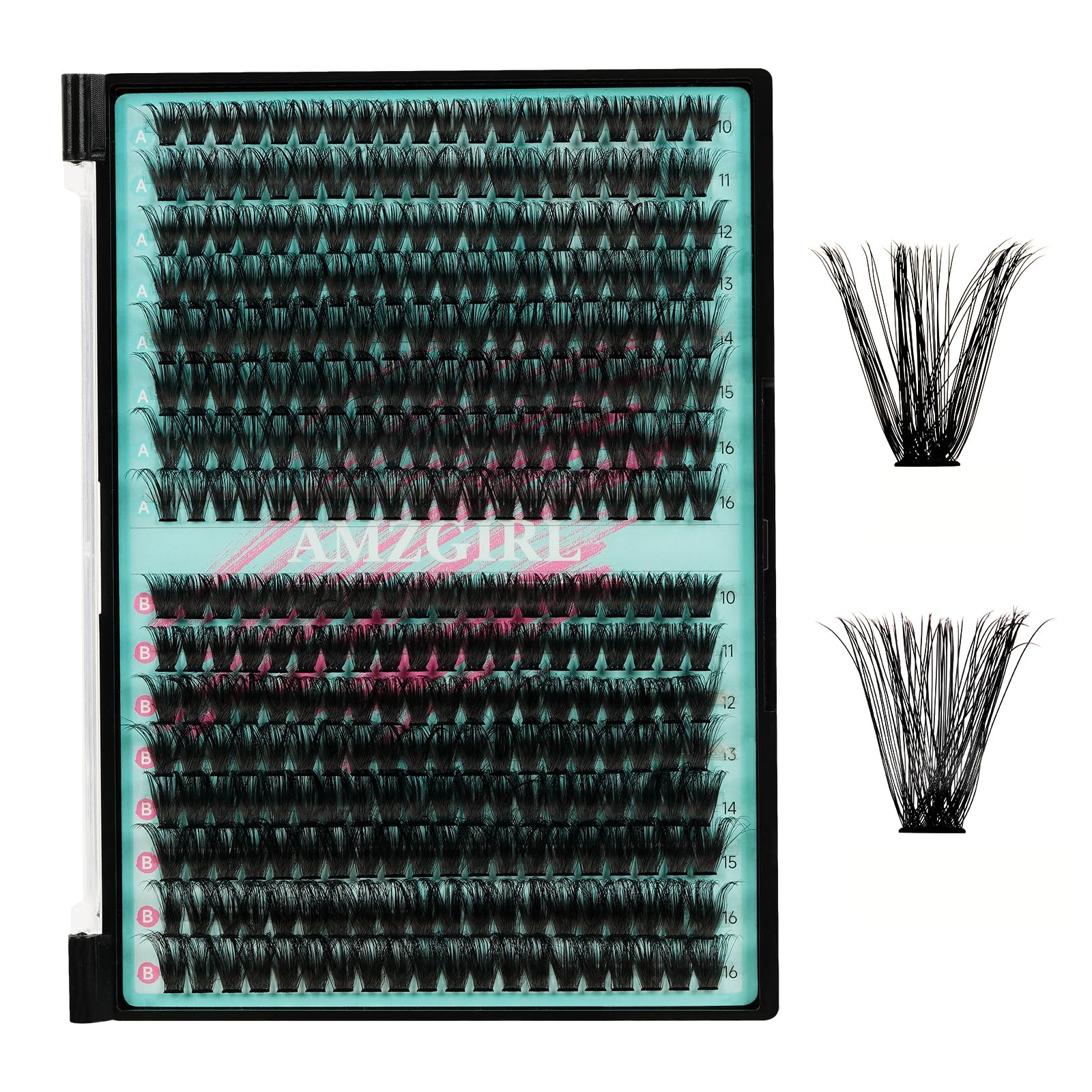Lash Clusters 320Pcs 6080D D Curl Individual Wispy Eyelashes Cluster for DIY Cluster Eyelash Extensions at Home for Beginners (Mix10-16mm)