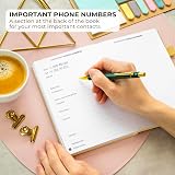 Clever Fox Address Book PU Leather with Alphabetic Tabs Amber Yellow Medium view 4