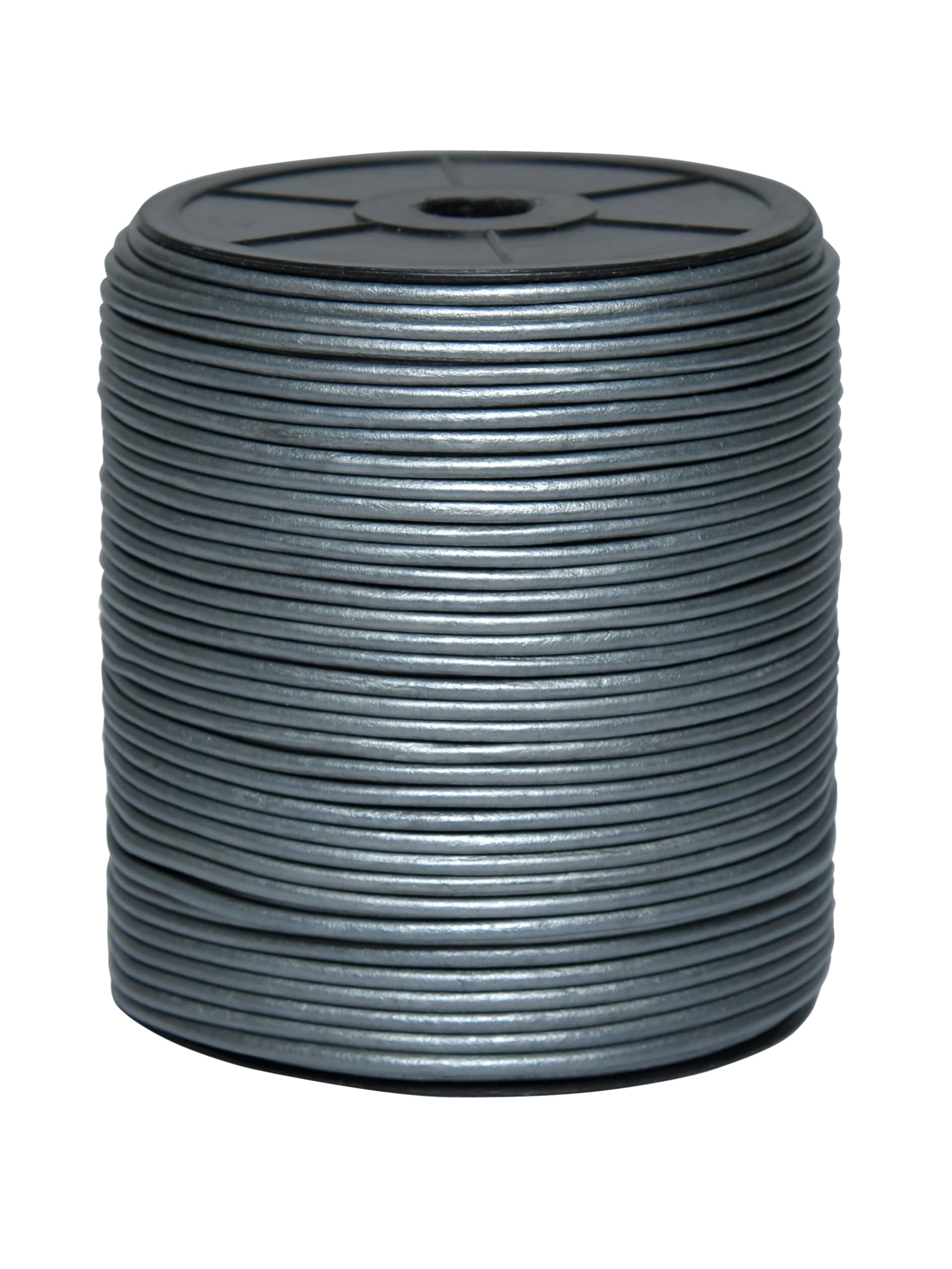 Cords Essentials Round Genuine Leather String Cord, Rope for Jewelry Making, Necklaces, Bracelets, Kumihimo Braiding, Wraps, Crafts and Hobby Projects (Metallic Gray, 3.0 MM) — image 1