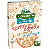 Cascadian Farm Organic Sprinkle Cookie Crunch Cereal, Gluten Free, 10.9 oz | Colorful Sprinkles, Cookie-Flavored Crunch, 17g Whole Grain, Non-GMO Verified, No Artificial Flavors or Colors