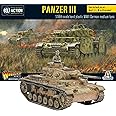 Warlord Bolt Action Panzer III Tank 1:56 WWII Military Wargaming Plastic Model Kit, Small